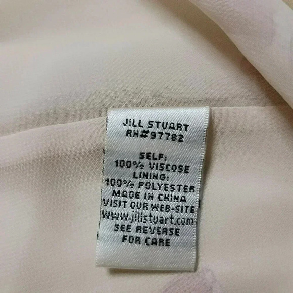 Jill stuart Off The Shoulder Blouse Womens M Ivory FloralBow 3/4 Sleeve hem tie - Picture 9 of 10